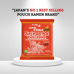 [SAPPORO ICHIBAN] Sriracha Yakisoba, Spicy Chow Mein - 1 BOX (24 pouches)