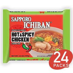[SAPPORO ICHIBAN] Hot & Spicy Chicken Flavor Ramen - 1 BOX (24 pouches)